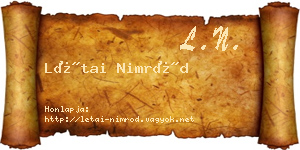 Létai Nimród névjegykártya